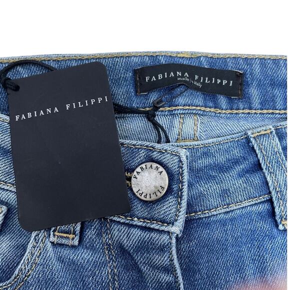 Fabiana Filippi Mid Rise Skinny Leg Jeans *MISSING SIZE TAG* Women's NWT FLAW - Picture 3 of 9
